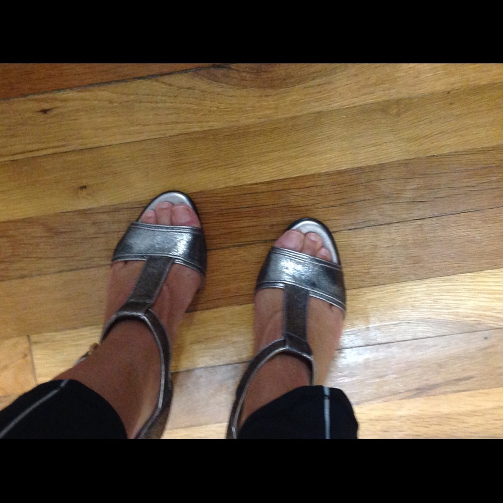 Silver high heels
